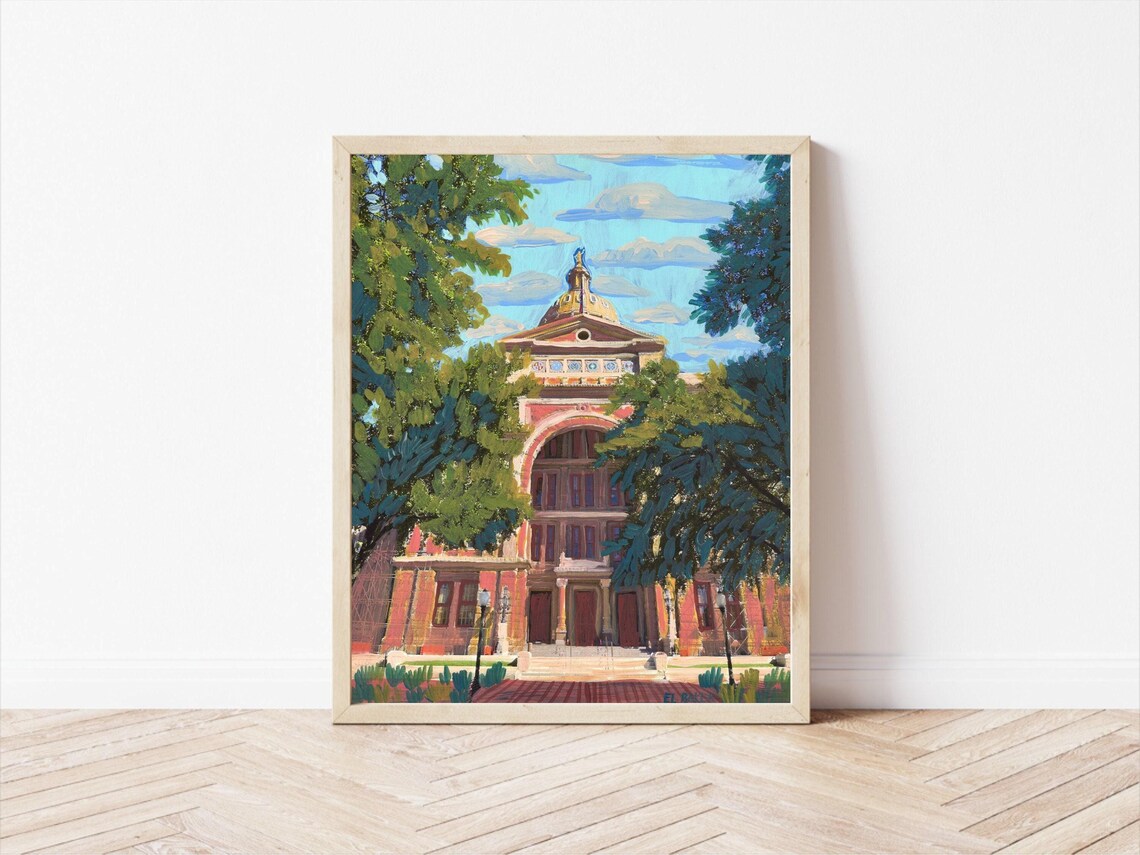 Texas State Capitol Austin Mid-Century Travel Poster
