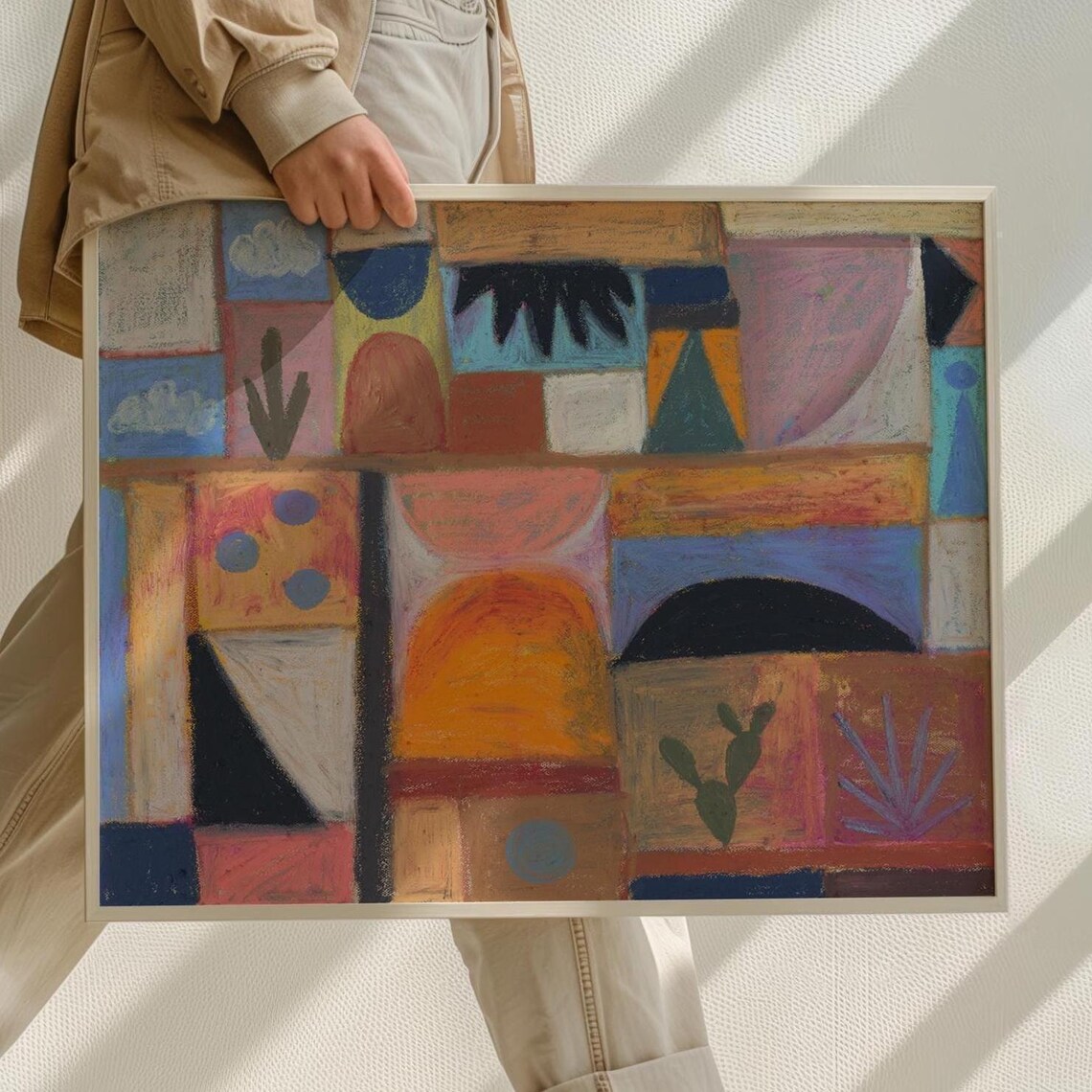 Vintage Desert Collage Art Print, Midcentury Western