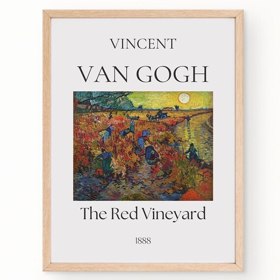 Van Gogh The Red Vineyard 1888 Harvest Sunset Field Workers Poster