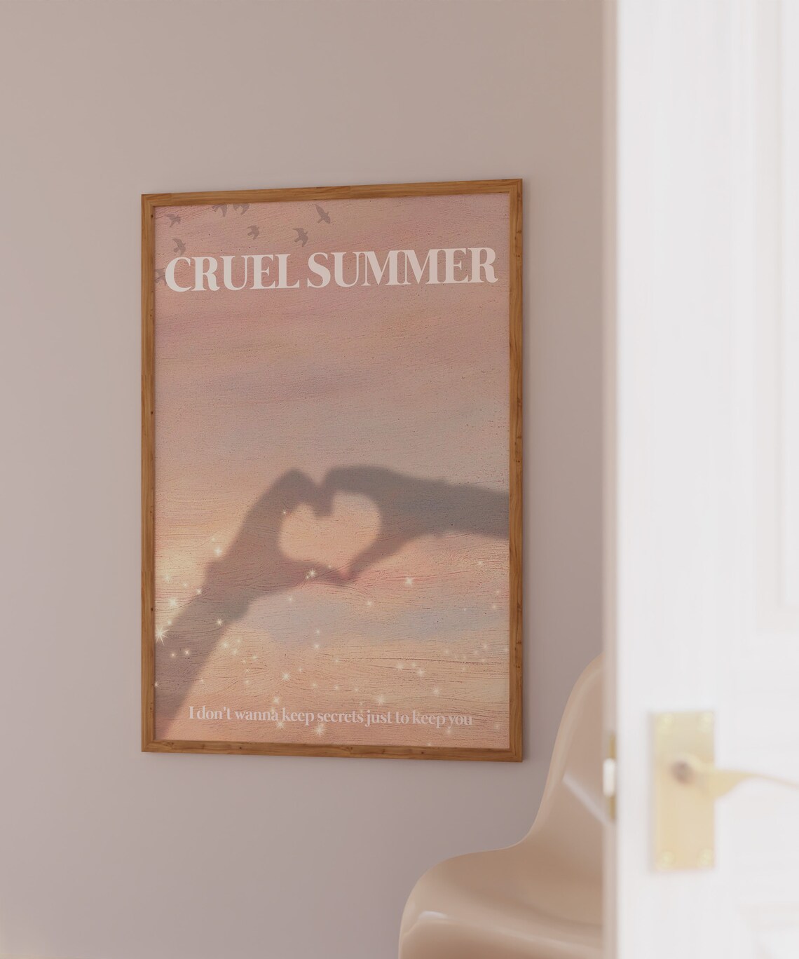 Cruel Summer Song Heart Hands Sunset Lyric Swiftie Music Poster - Image 2
