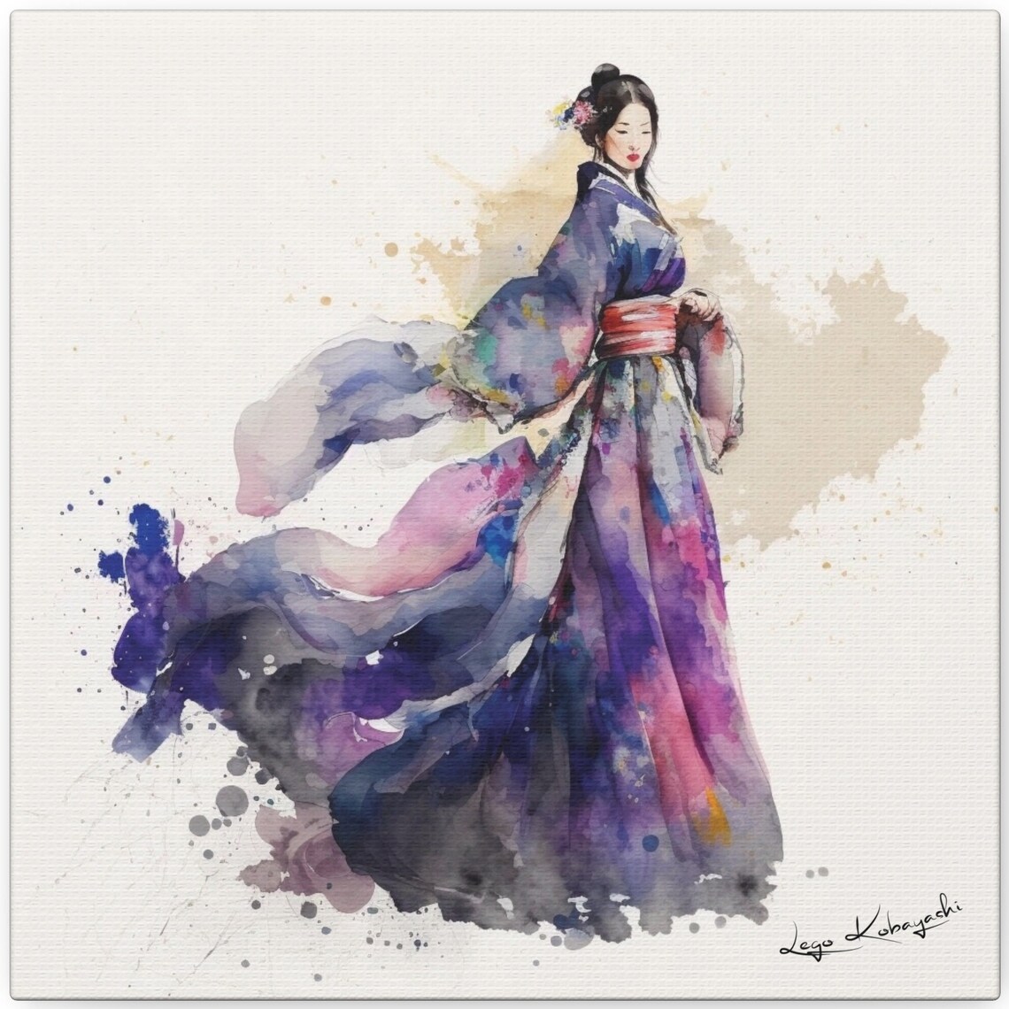 Geisha 1 by Mameyo, Japanese Watercolor Art Print