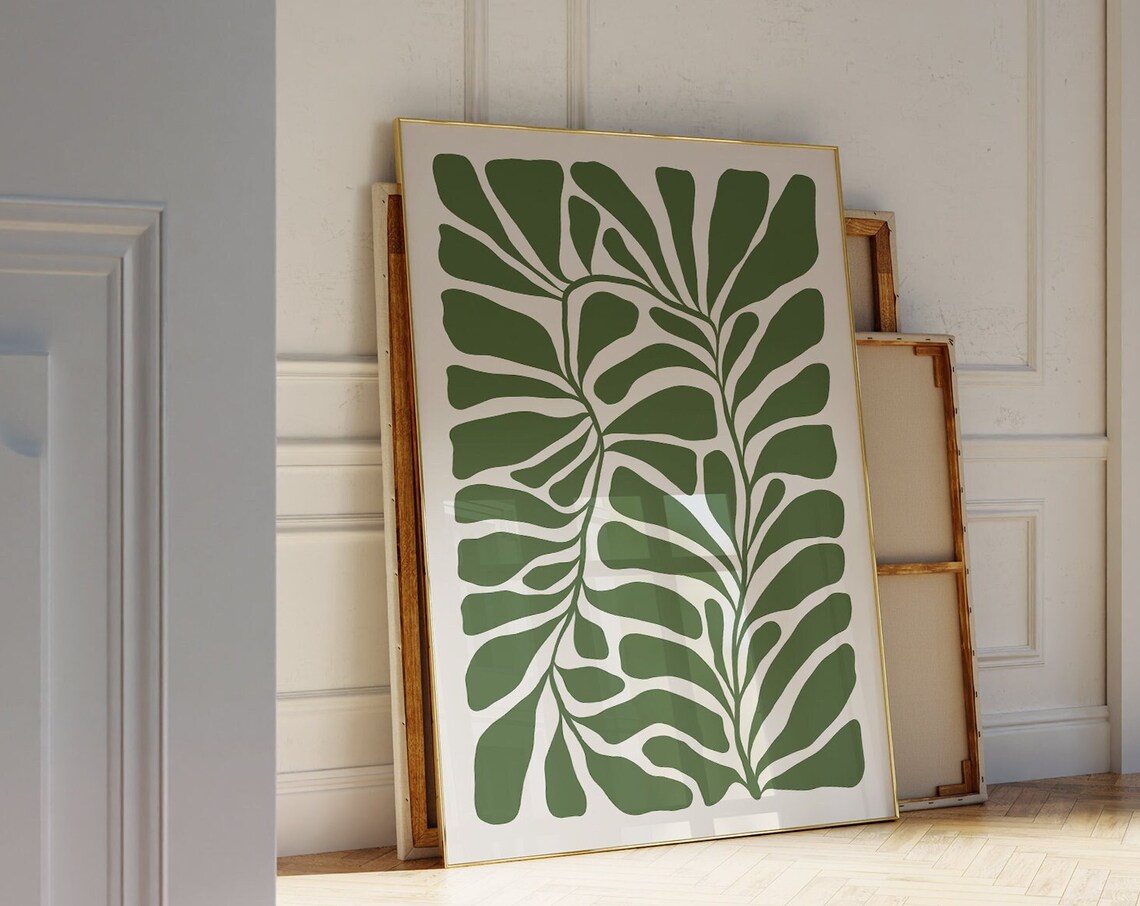 Abstract Floral Wall Art, Moody Botanical Print