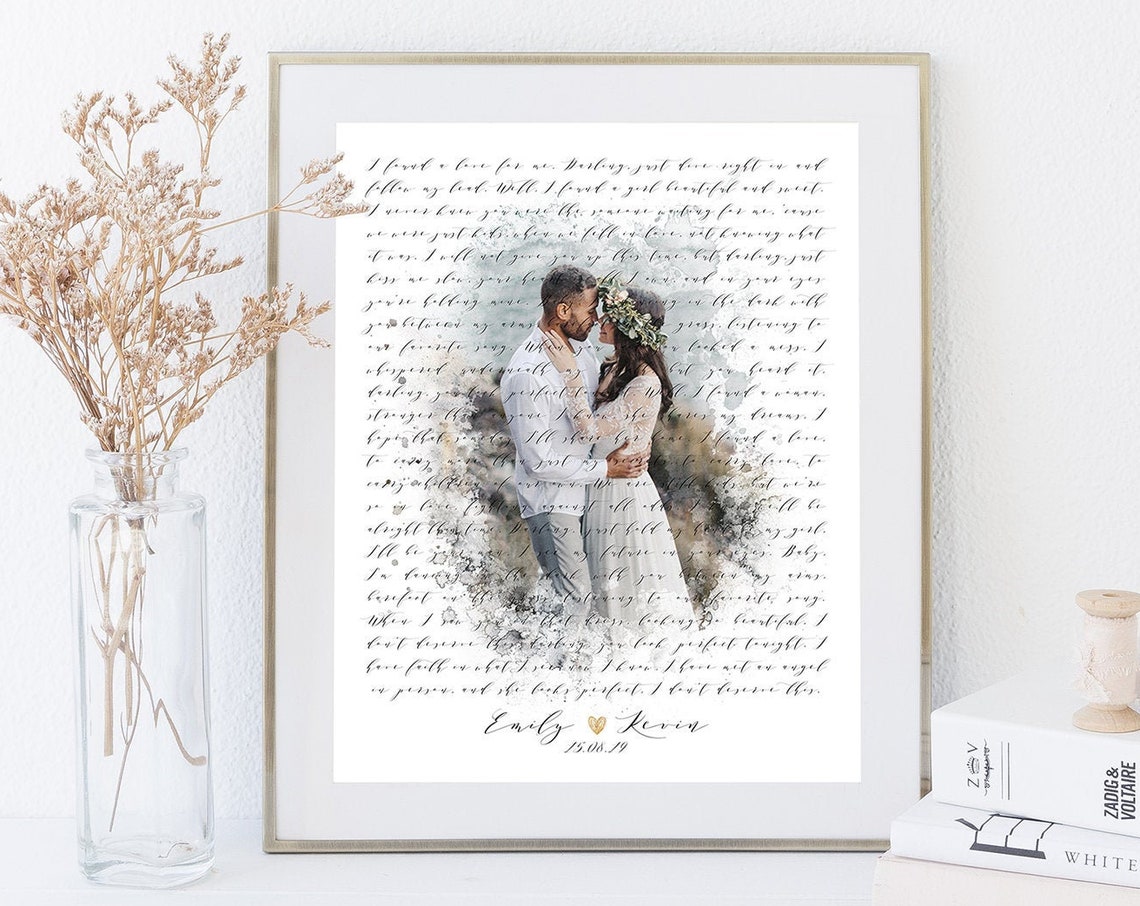 Perfect Ed Sheeran Wedding Lyrics With Couple Photo Keepsake Poster