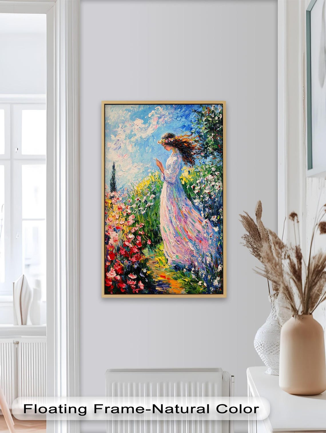 Romantic Garden Woman, Impressionist Floral Art Print - Image 4