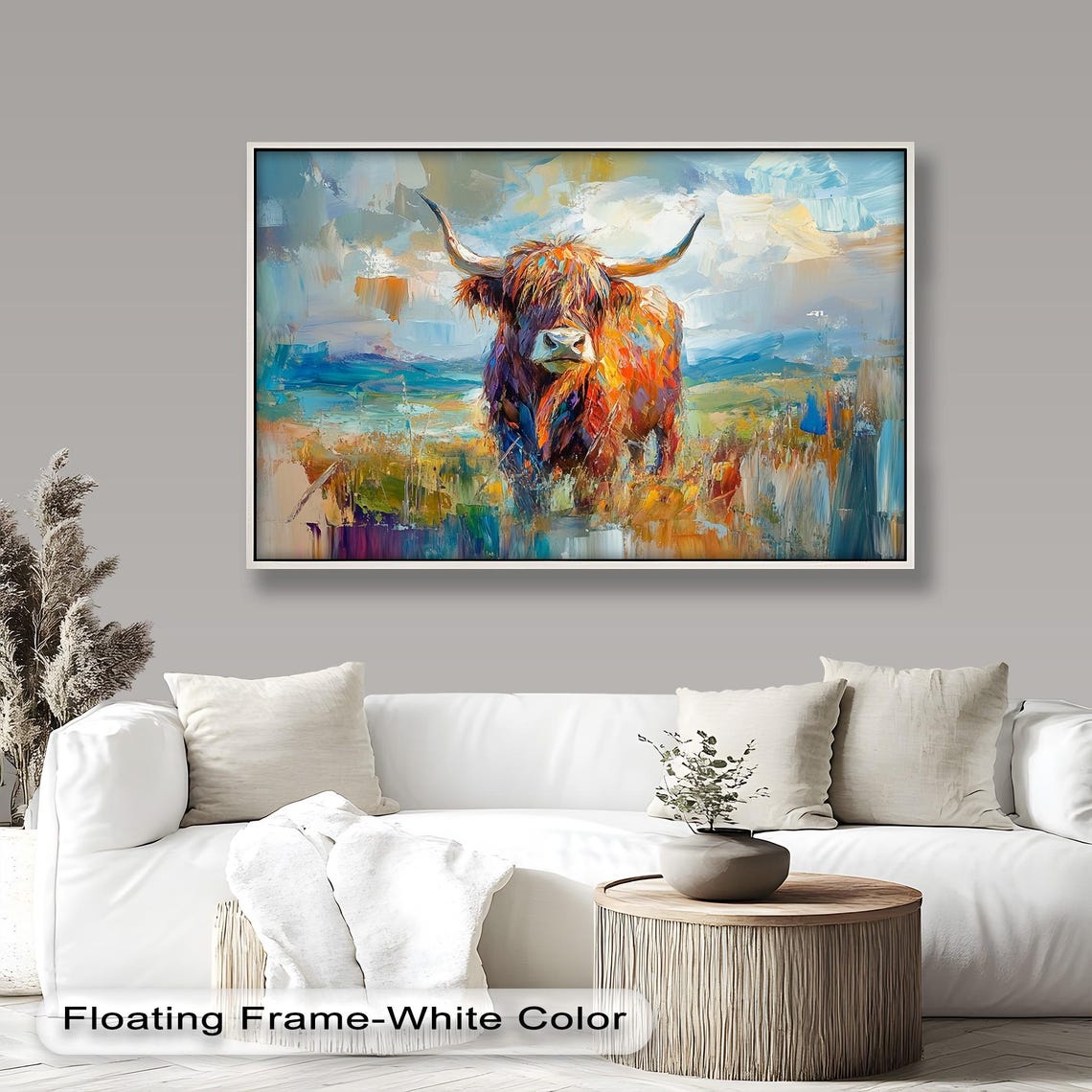 Highland Cow Art Print, Rustic Living Room Decor - Image 4