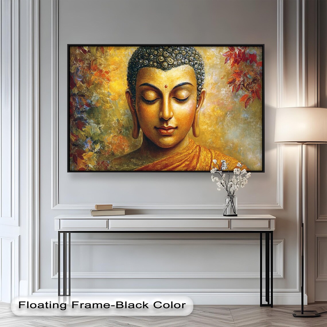 Golden Buddha Art Print, Zen Meditation Decor - Image 3