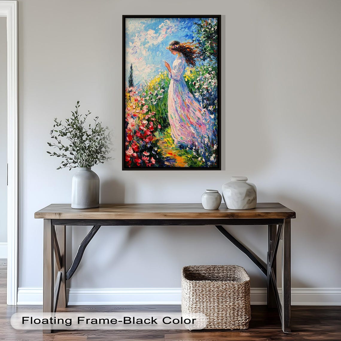 Romantic Garden Woman, Impressionist Floral Art Print - Image 2