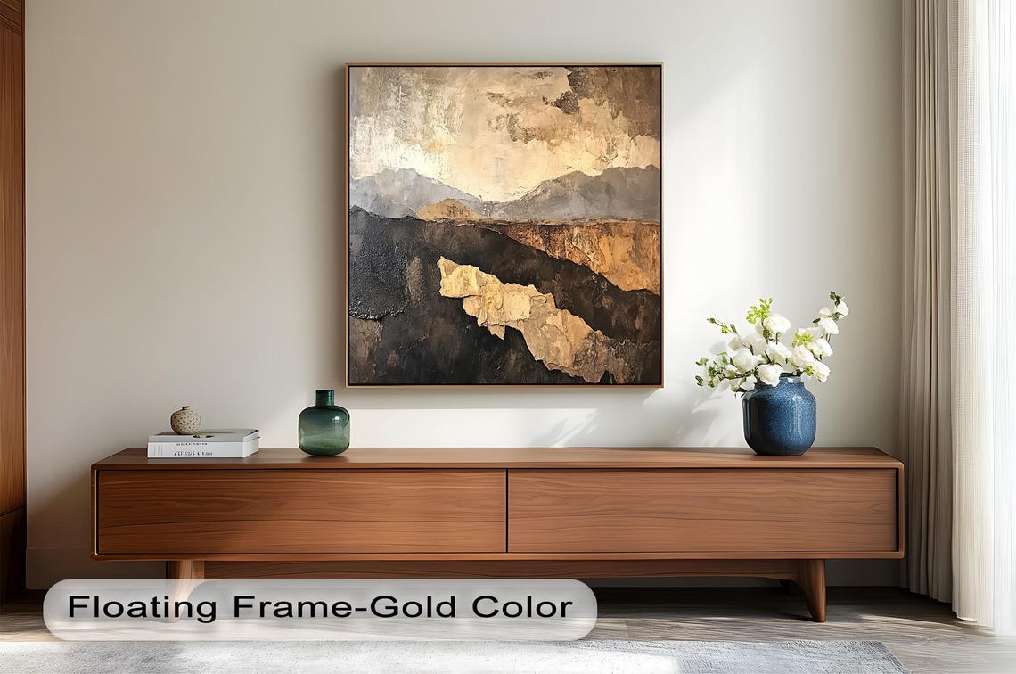 Textured Abstract Landscape, Rustic Desert Hills Scene - Image 2