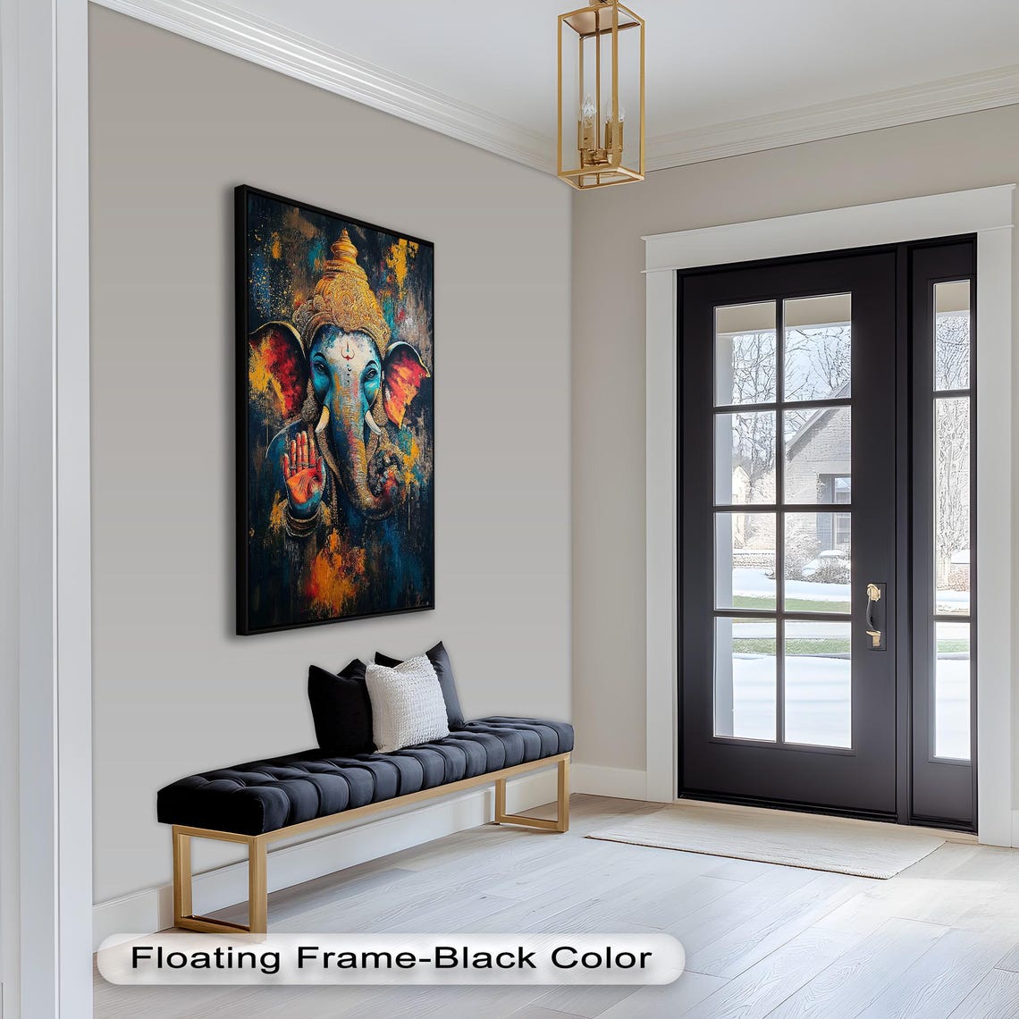 Ganesh Wall Art, Vibrant Hindu Decor - Image 3