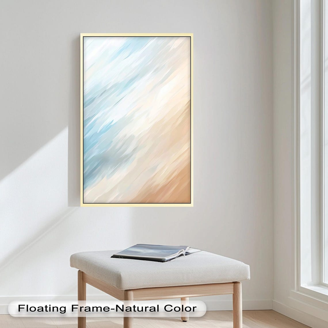 Pastel Abstract Vertical Modern Painting, Minimalist Decor - Image 4