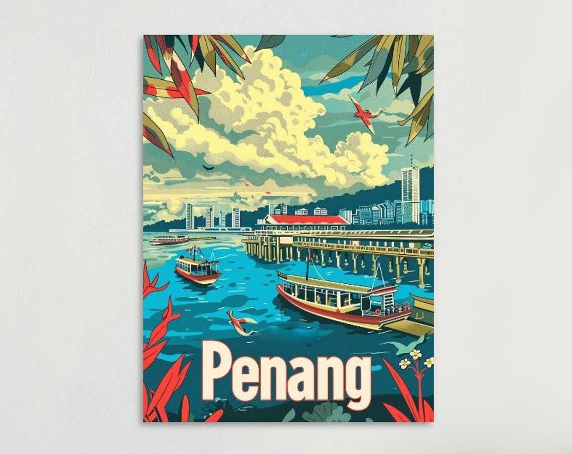 Penang Vintage Poster Vibrant Classic Wall Art Decor For Living Room Travel Enthusiast Gift