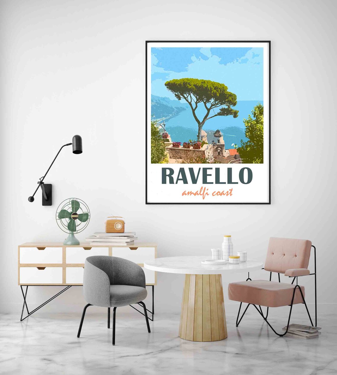 Ravello Amalfi Coast Italy Mediterranean Vintage Travel Style Poster - Image 2