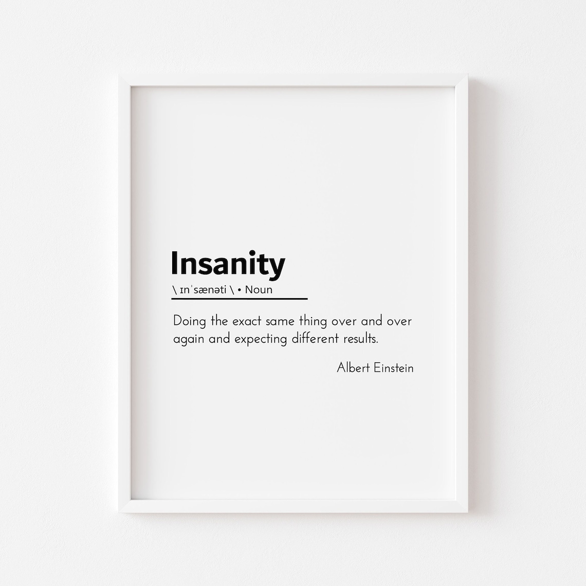 Albert Einstein Quote Poster, Office Typography Art