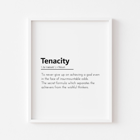 Tenacity Definition Motivational Poster Print