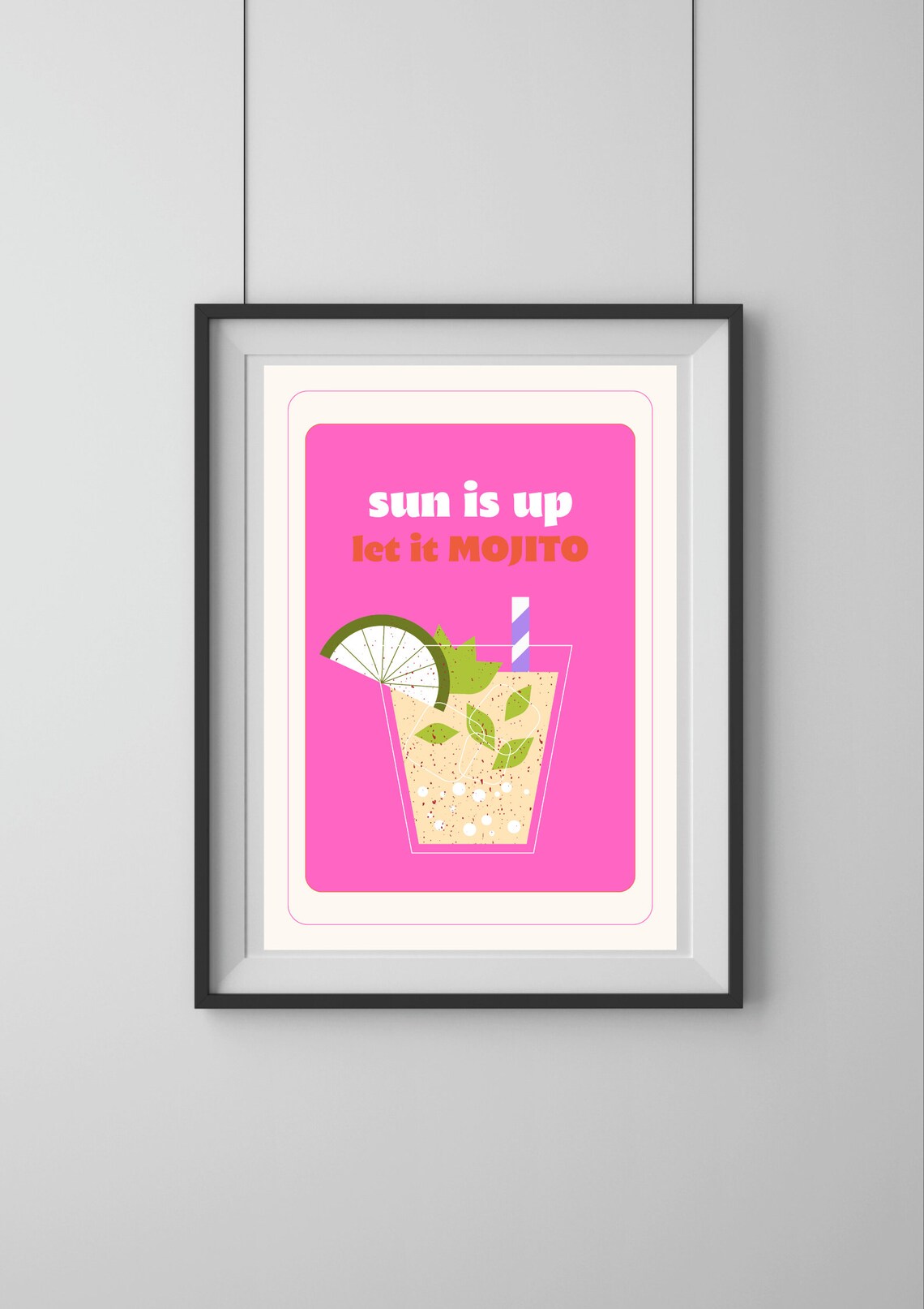 Colorful Cocktail Mojito Poster, Bar Decor - Image 3