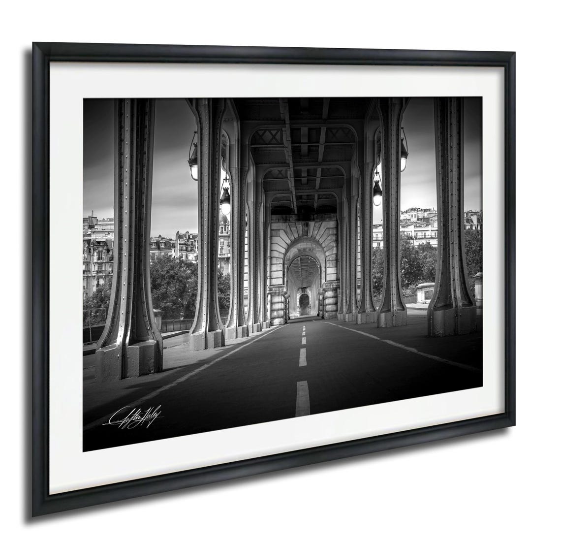 Pont de Bir Hakeim Bridge Steel Structure Black and White Photo Print