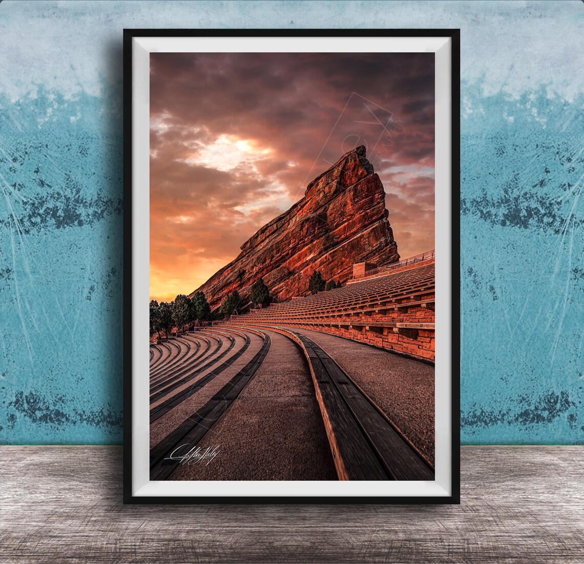 Mountain Landscape Art Print, Red Rocks Sunrise