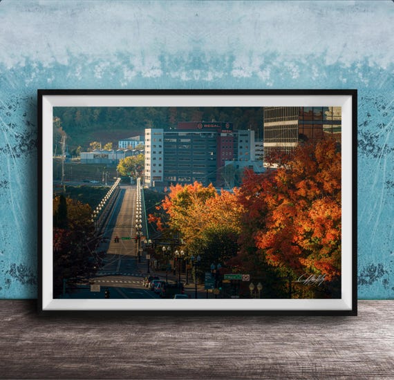 Cityscape Wall Art Knoxville Gay Street Bridge Autumn Sunrise