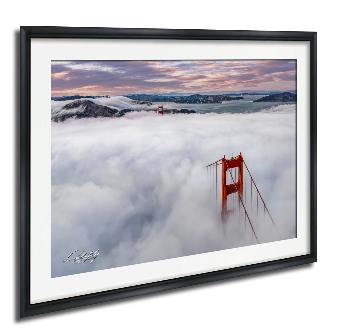 San Francisco Golden Gate Bridge In Fog Travel Poster