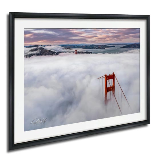 San Francisco Golden Gate Bridge In Fog Travel Poster