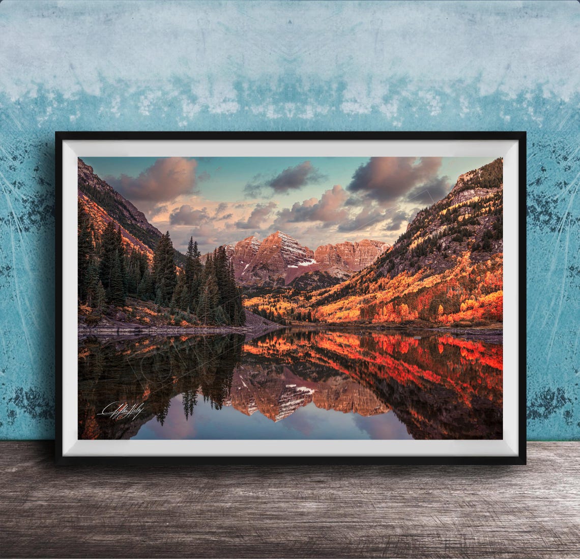 Aspen Colorado Canvas Maroon Bells Mountains Autumn Sunrise