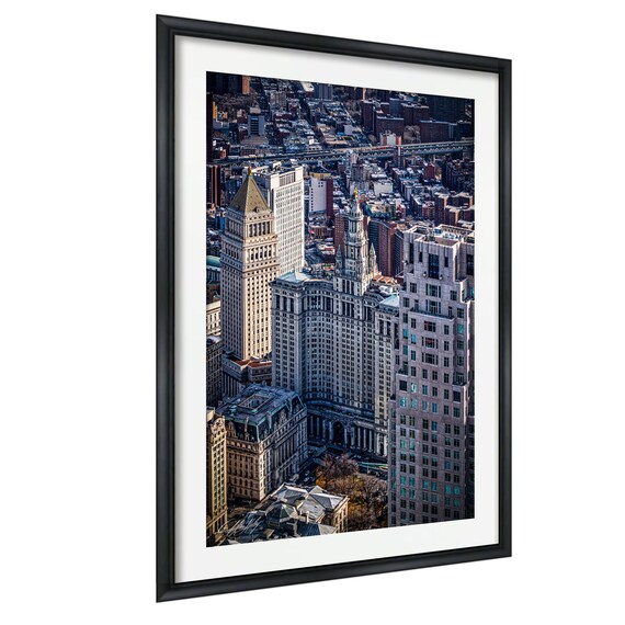 Manhattan Municipal Building Print New York City Skyline At Midday
