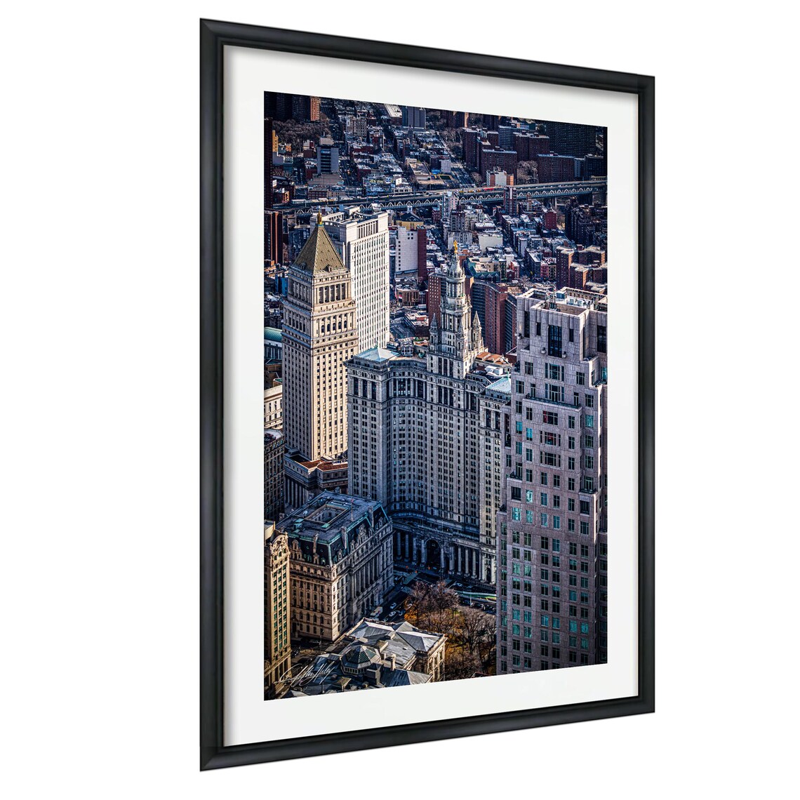 Manhattan Municipal Building Print New York City Skyline At Midday