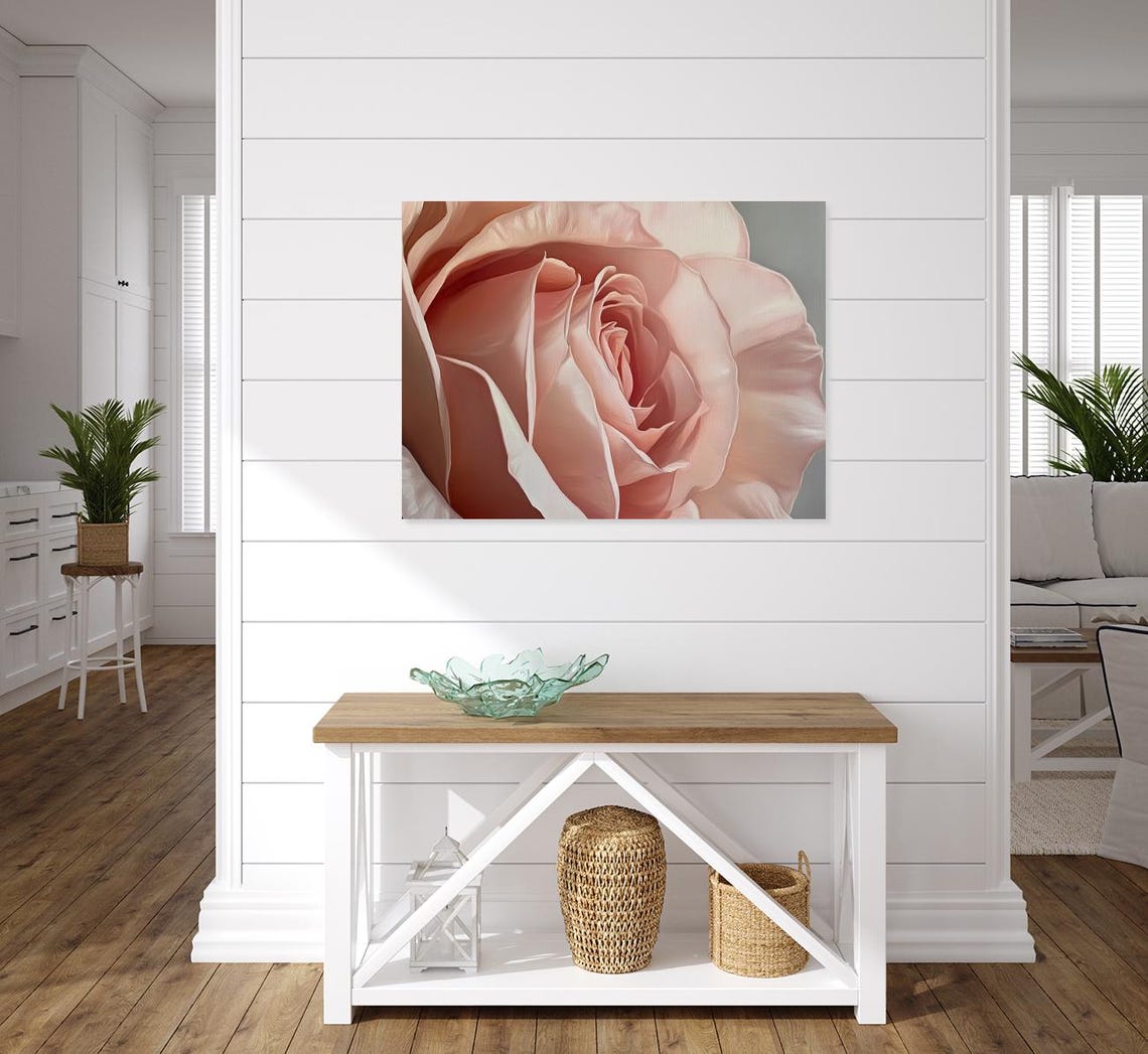 Soft Blush Pink Rose Flower Close Up Painterly Floral Poster - Image 5