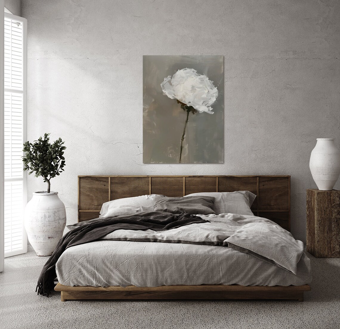 Soft White Flower Impressionist Floral Wall Decor - Image 5