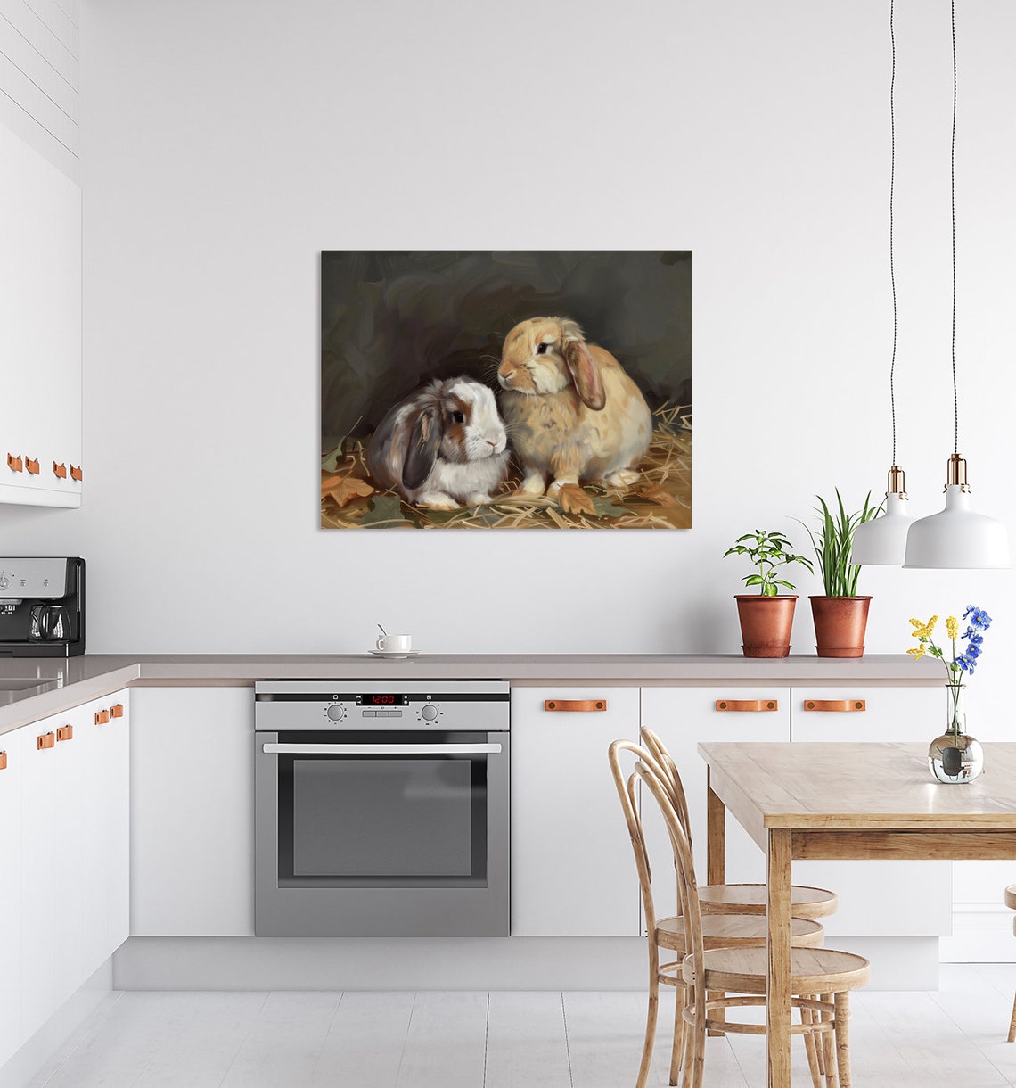 Holland Lop Bunnies Painting Cute Rabbit Animal Spring Poster - Image 2