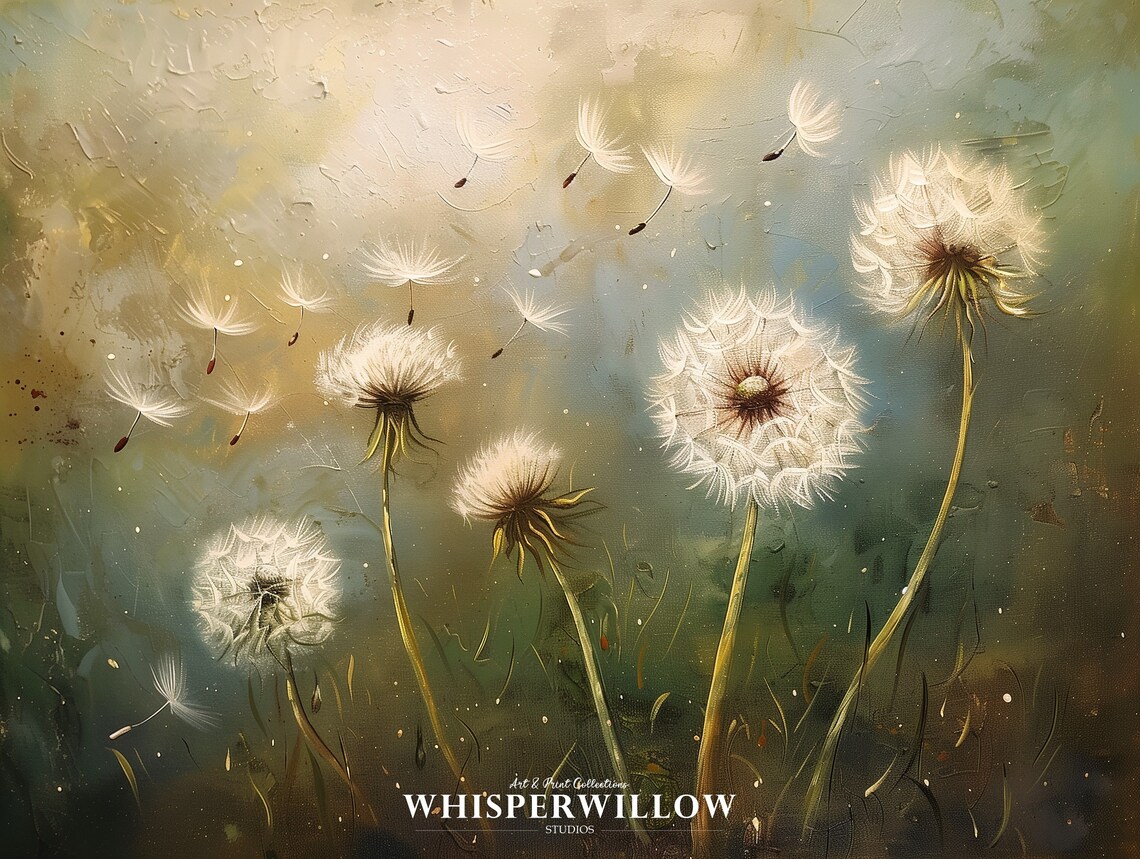 Soaring Dandelions Whimsical Spring Summer Art Print - Image 6