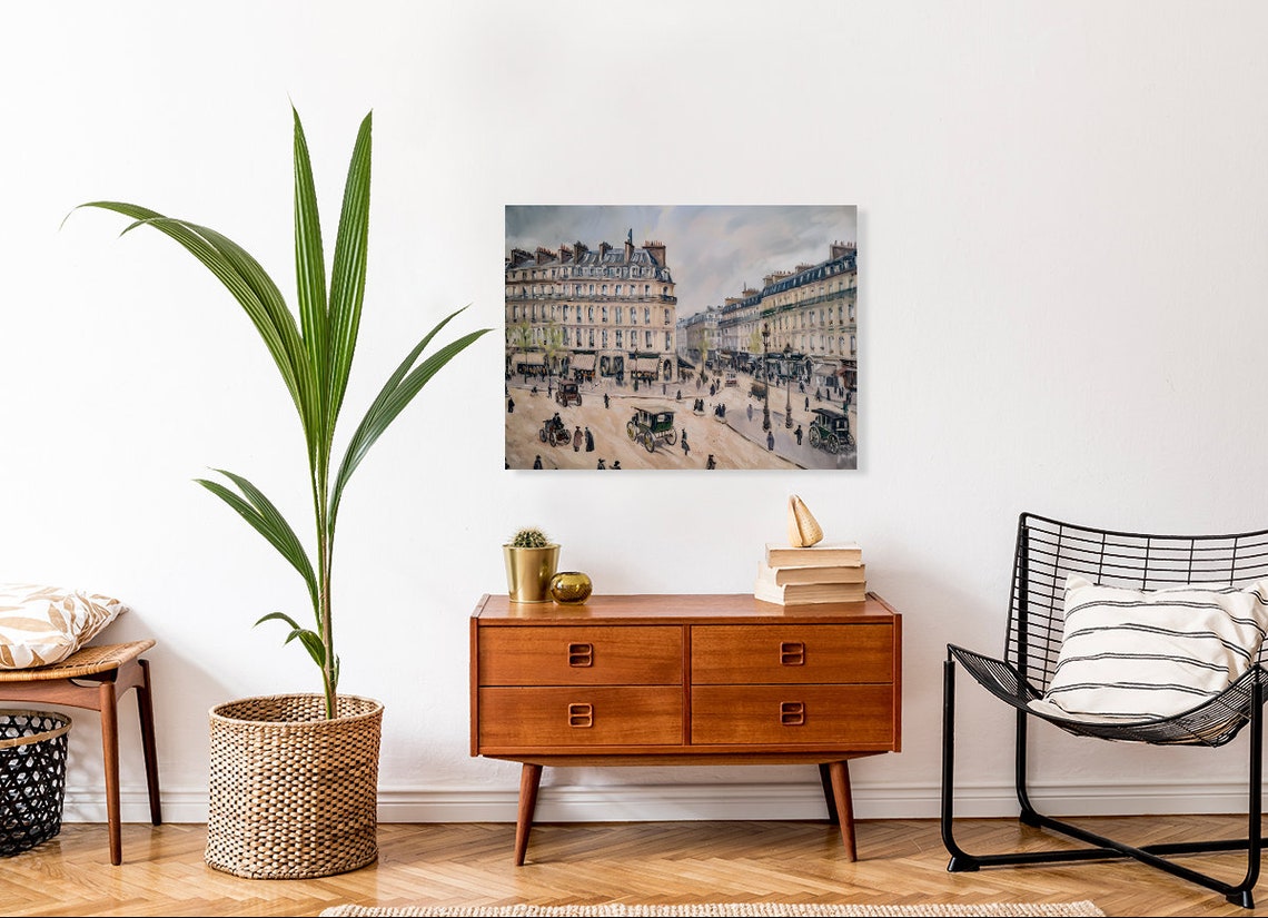 1800s Paris Square With Horse Carriages Vintage Cityscape Poster - Image 4