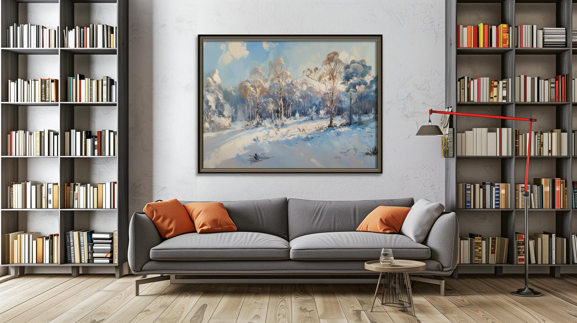 Sunny Winter Forest Snowy Landscape Frosted Trees Cold Art Poster - Image 3