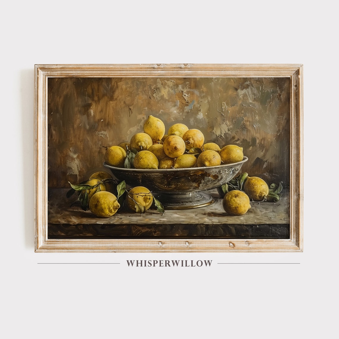Bowl Of Lemons Rustic Still Life Warm Vintage Kitchen Art Poster