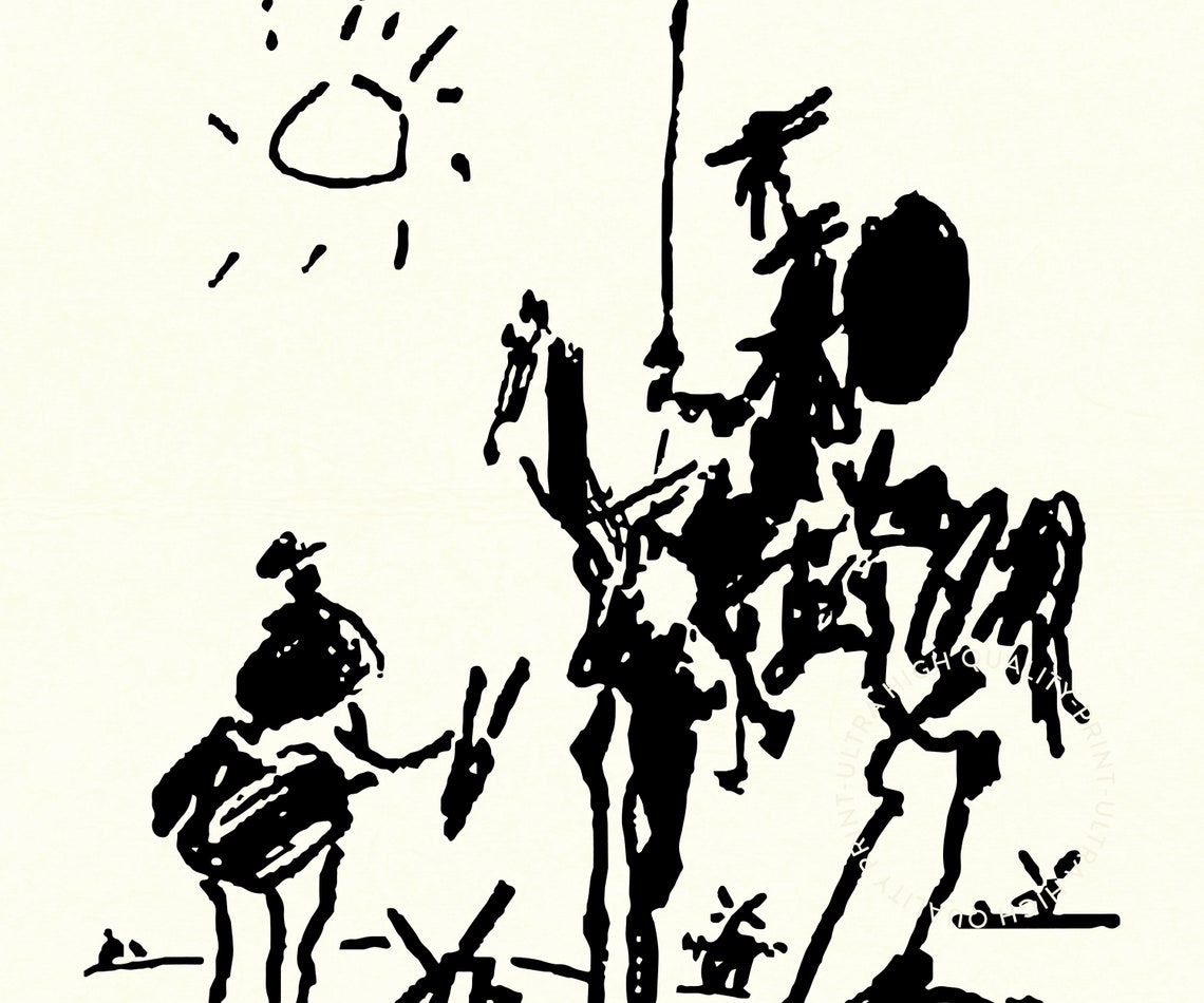 Don Quixote Pablo Picasso Sketch Literary Spanish Classic Art Poster - Image 5