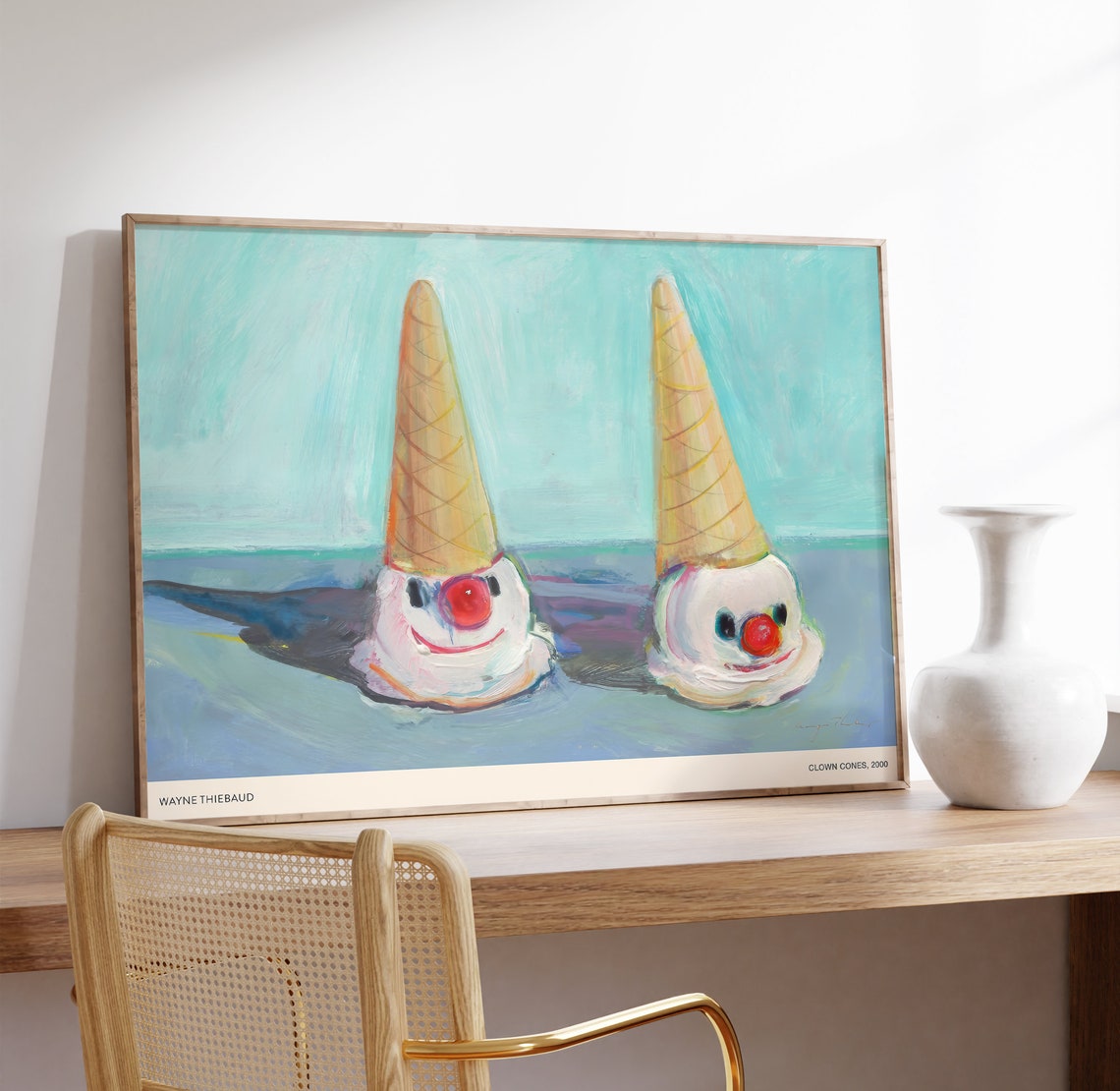 Wayne Thiebaud Clown Cones 2000 Print Ice Cream Kitchen Wall Art - Image 4