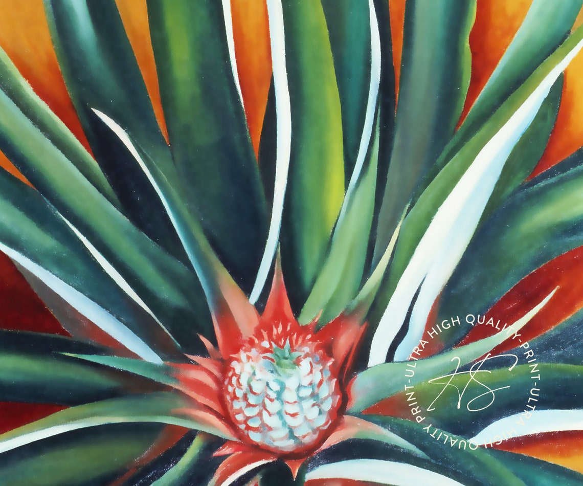 Georgia O'Keeffe Pineapple Bud Tate Tropical Botanical Art Poster - Image 4