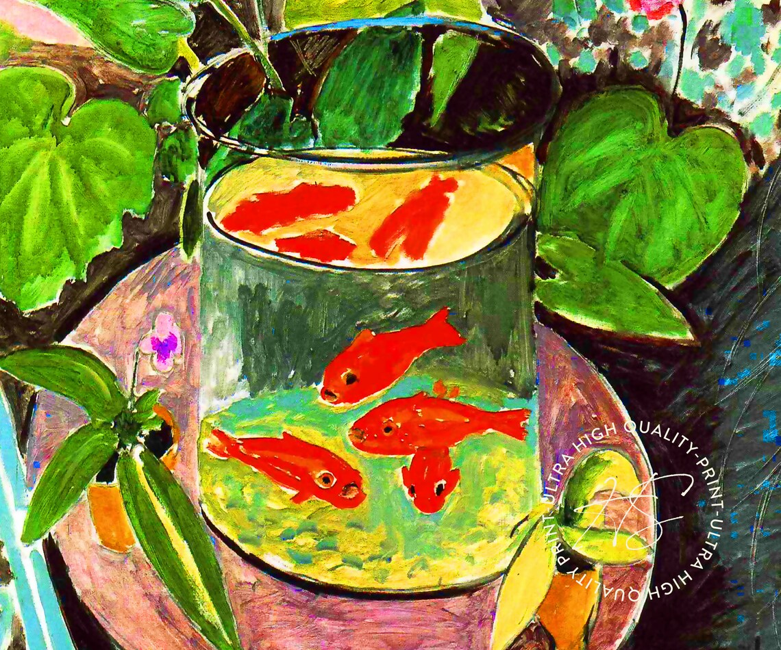 Henri Matisse The Goldfish 1912 Fauvist Bowl Red Fish Botanical Art Print - Image 4