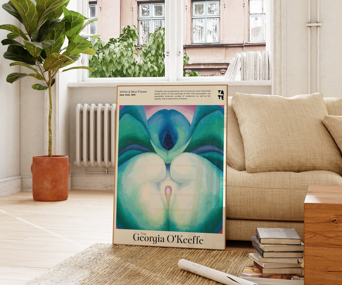 Georgia O'Keeffe White Blue Flower Tate Botanical Close Up Poster - Image 3