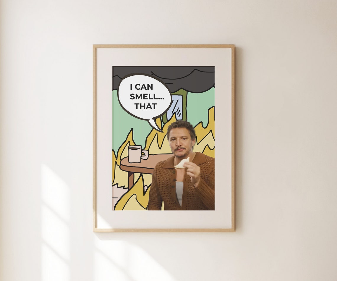 I Can Smell That Funny Meme Kitchen Humor Cartoon Flames Poster - Image 2