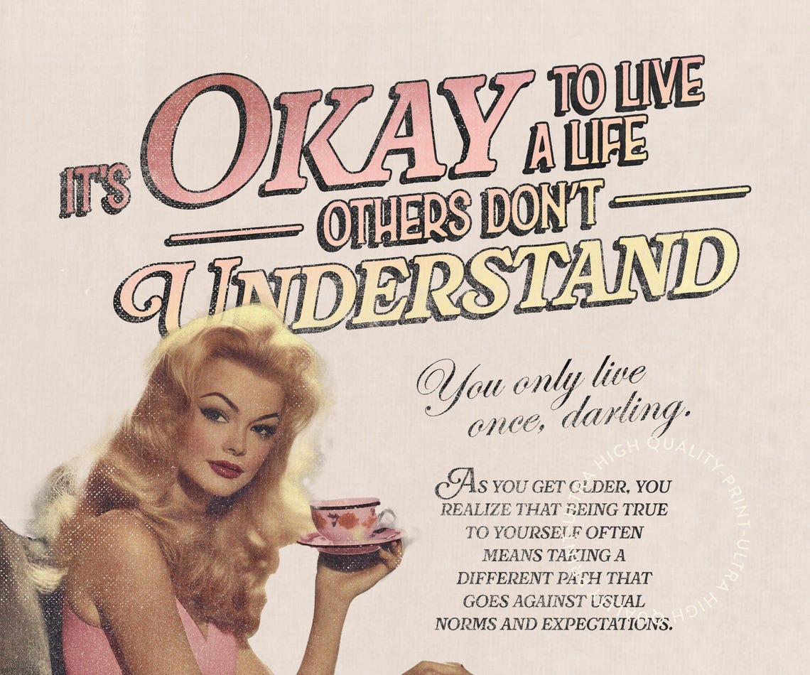 It's Okay To Live A Life Others Don't Understand Retro Pin-Up Print - Image 5