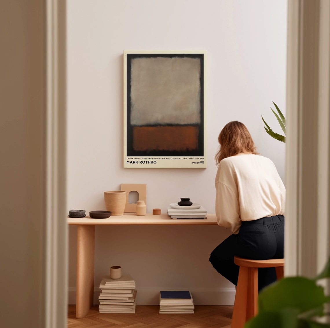 Mark Rothko Dark Brown 1963 Abstract Exhibition Wall Art Canvas Poster - Image 3