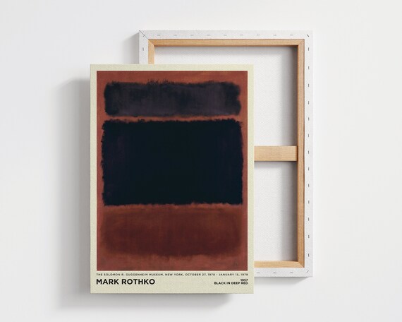 Mark Rothko Black in Deep Red 1957 Dark Abstract Canvas Art Poster