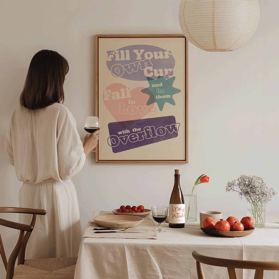 Fill Your Own Cup Fall In Love With Overflow Purple Quote Poster - Image 2