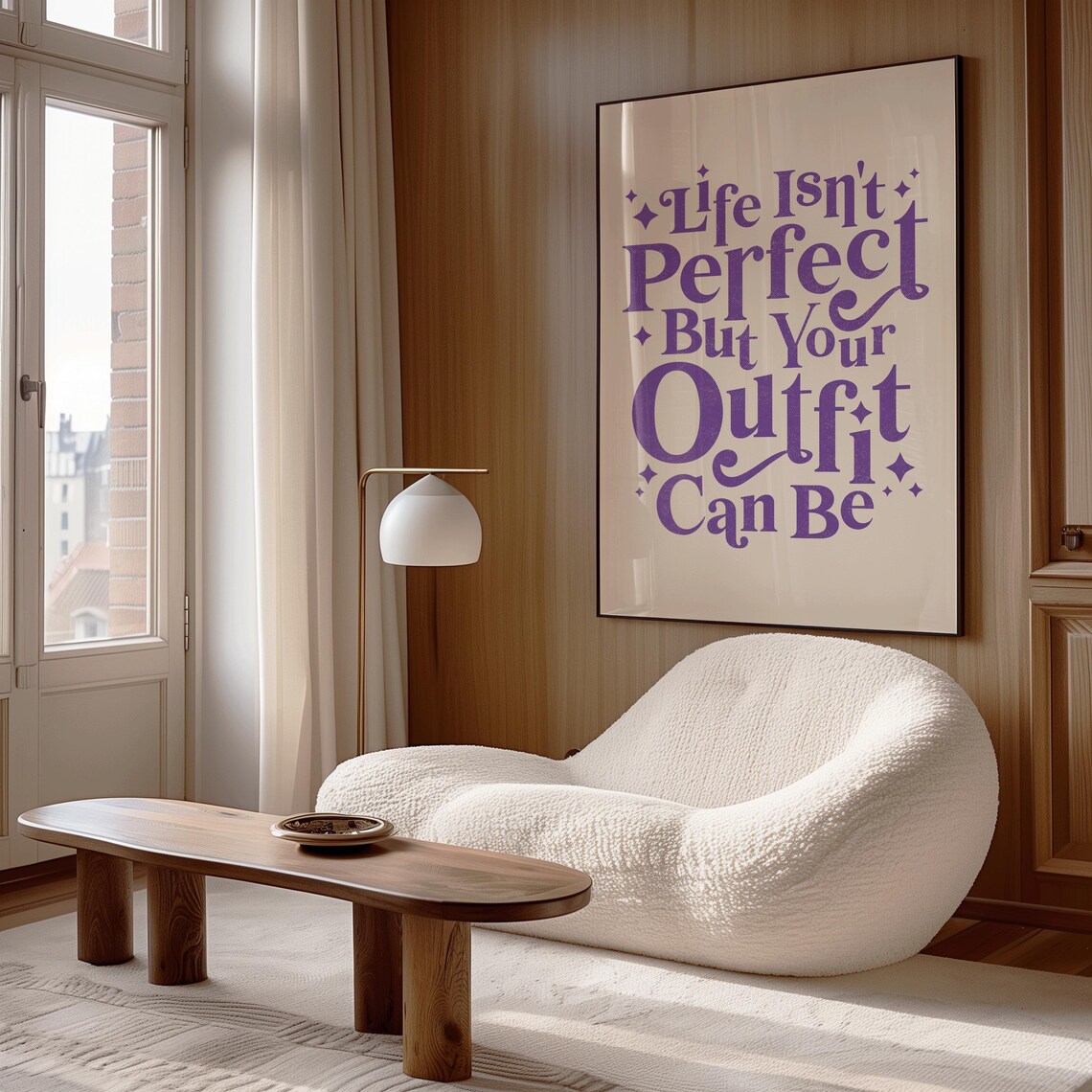 Life Isnt Perfect But Your Outfit Can Be Purple Trendy Quote Print - Image 2