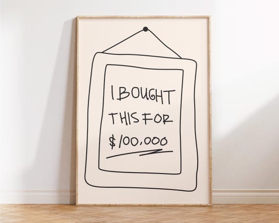 One Million Dollar Art Print Sarcastic Art Funny Print Funny Living Room Wall Art Cute Preppy Decor Gift For Coworkers