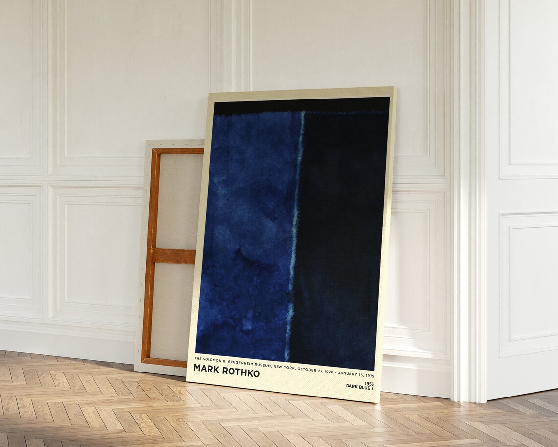 Mark Rothko Dark Blue 5 Navy Color Field Guggenheim Museum Art Poster - Image 5