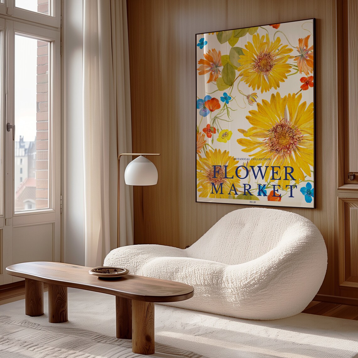 The Flower Market Posters Yellow Flower Wall Art For Living Room Vintage Flower Market Print Botanical Prints Office Wall Art - Image 4