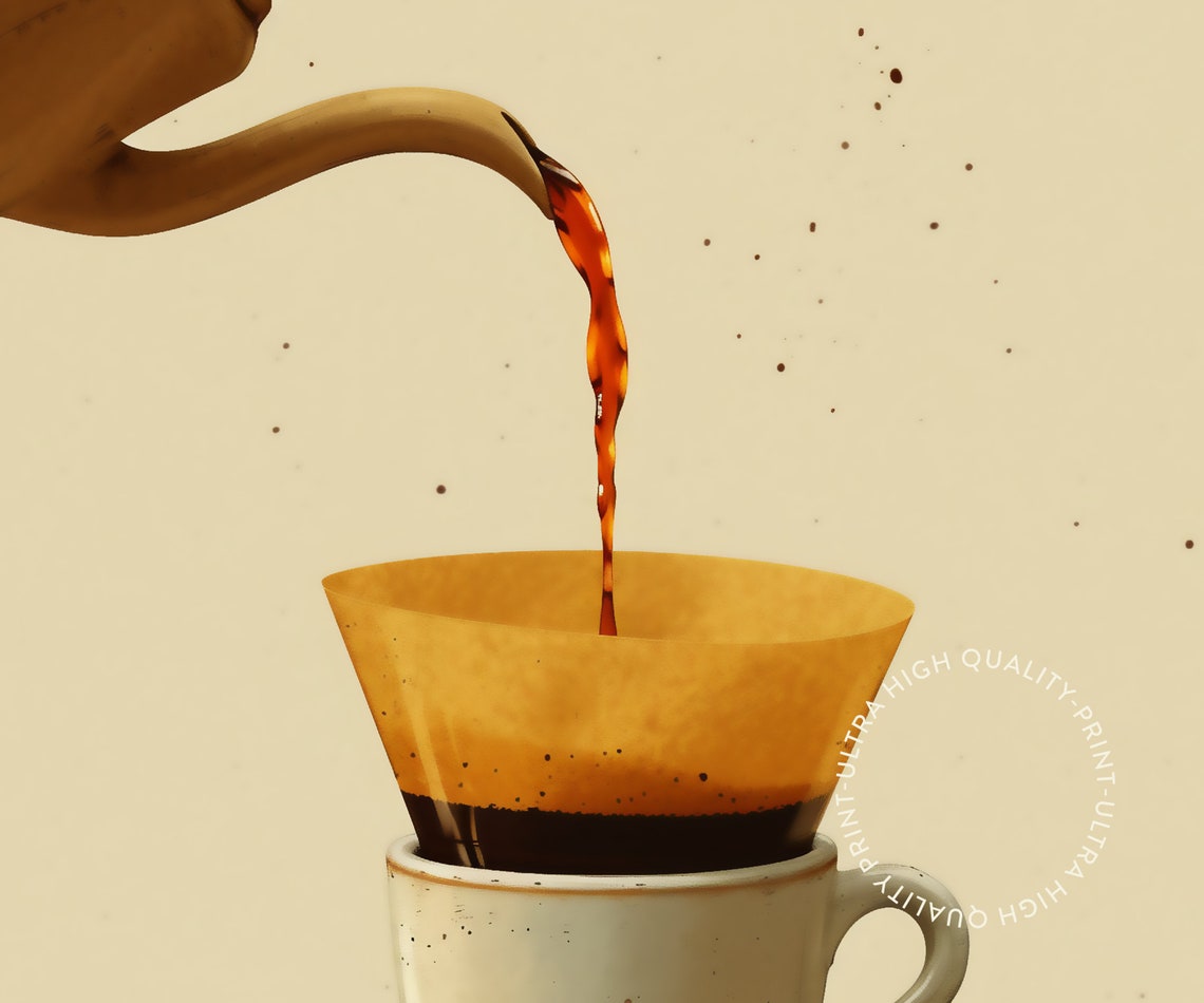 Coffee Poster Coffee Pour Kitchen Wall Art Minimalist Kitchen Print Office Gallery Wall Art Gift For Him Coffee Lover Gift - Image 5