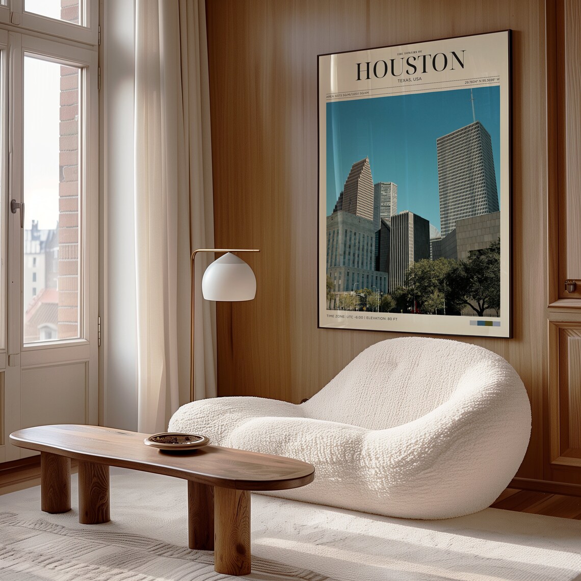 Houston Texas Towers Skyline Daytime Travel Poster City Wall Art - Image 4